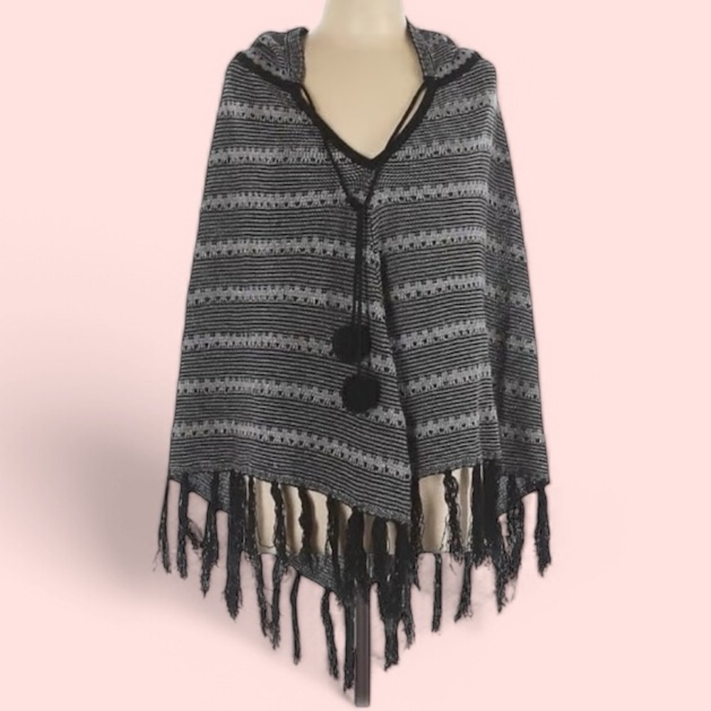 BCBGMaxazria Hooded Poncho Sweater